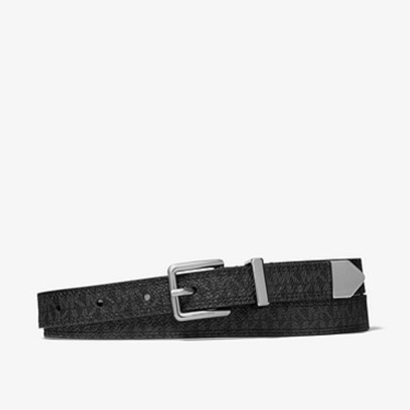 MICHAEL KORS NWT Black Logo Waist Belt Size M - Picture 1 of 5